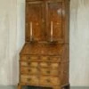 Unknown Fine Antique George II Circa 1740 Burr Walnut Burear Bookcase Chest Of Drawers