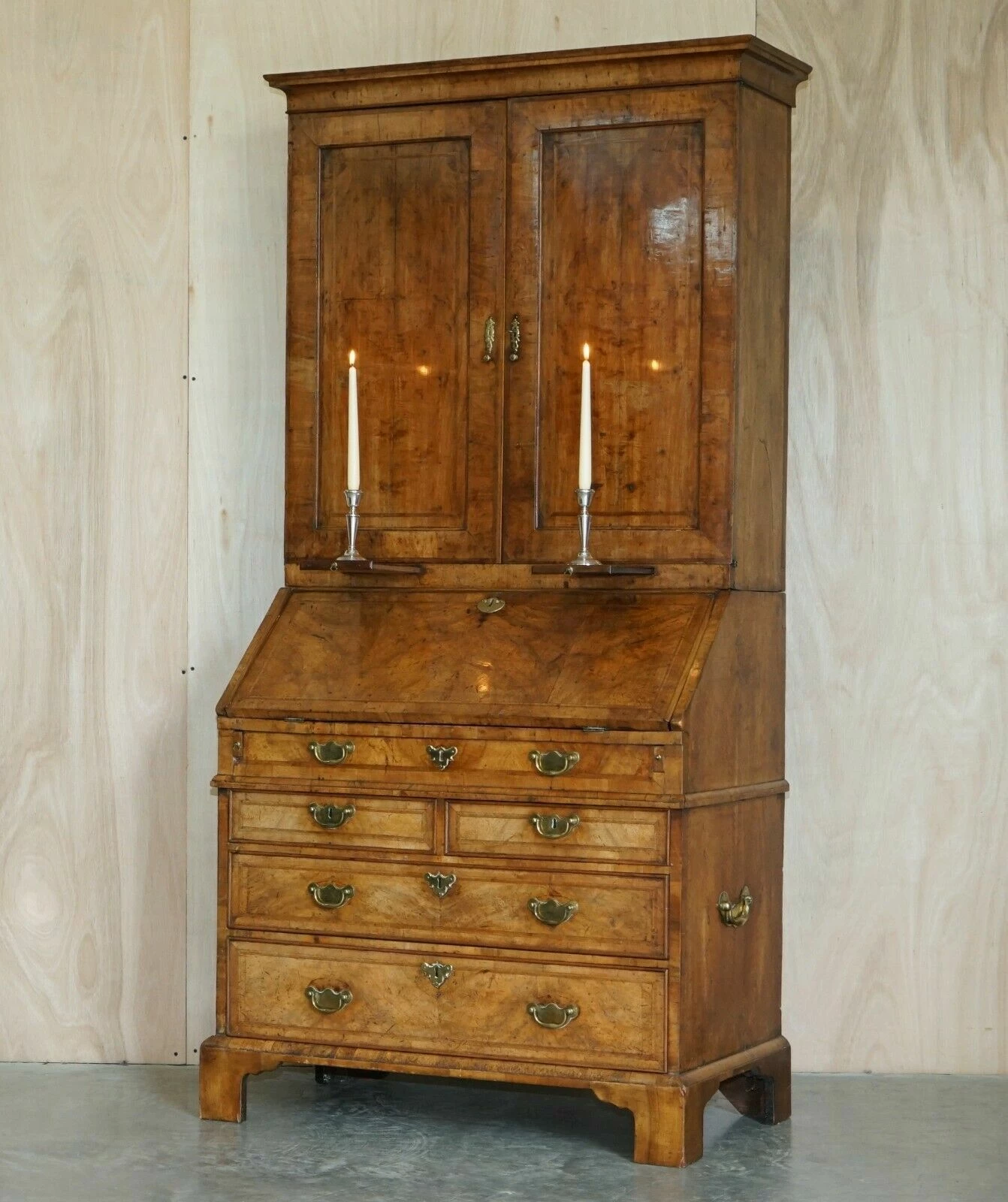 Unknown Fine Antique George II Circa 1740 Burr Walnut Burear Bookcase Chest Of Drawers 1 Unknown Fine Antique George II Circa 1740 Burr Walnut Burear Bookcase Chest Of Drawers