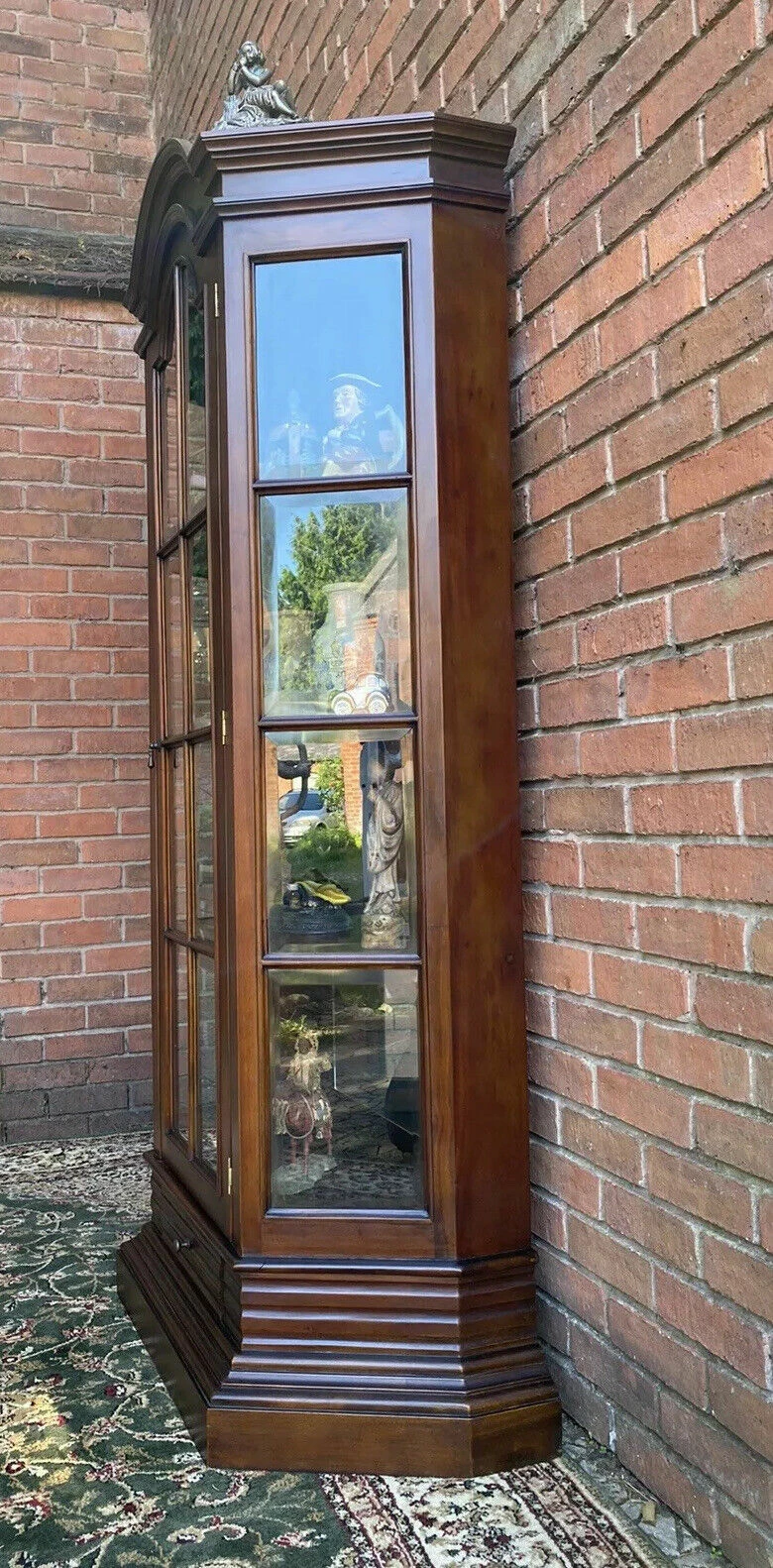 Fine Georgian Style Berger Master Tall Curved Display Cabinet In Solid Elm Wood 11 Fine Georgian Style Berger Master Tall Curved Display Cabinet In Solid Elm Wood - Image 11