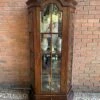 Fine Georgian Style Berger Master Tall Curved Display Cabinet In Solid Elm Wood