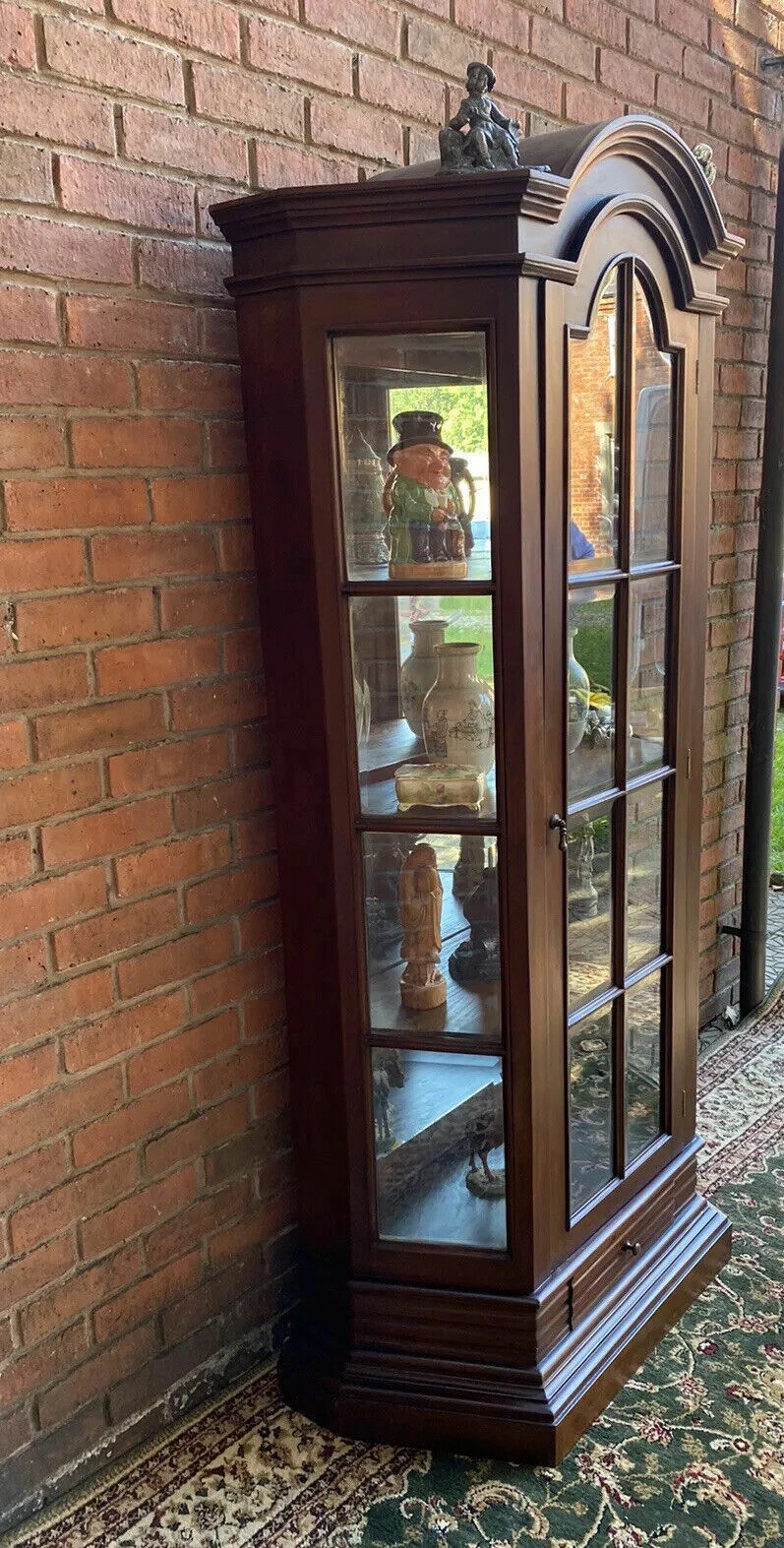 Fine Georgian Style Berger Master Tall Curved Display Cabinet In Solid Elm Wood 6 Fine Georgian Style Berger Master Tall Curved Display Cabinet In Solid Elm Wood - Image 6