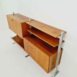 Unknown Free Standing German Teak & Chrome Bookshelf Unit/ Desk By Image Wand System Furniture, 1960s -Storage Furniture Sales 2024 free standing german teak chrome bookshelf unit desk by image wand system furniture 1960s sku71751440 0 6 scaled