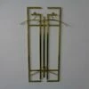 French Brass Wall Rack With Coat Hangers 1970s