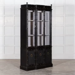 Unknown French Ebonised Faux Bamboo Beech Glazed Breakfront Bookcase / Vitrine -Storage Furniture Sales 2024 french ebonised faux bamboo beech glazed breakfront bookcase vitrine sku23579639 0 4