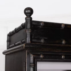 Unknown French Ebonised Faux Bamboo Beech Glazed Breakfront Bookcase / Vitrine -Storage Furniture Sales 2024 french ebonised faux bamboo beech glazed breakfront bookcase vitrine sku23579639 0 5