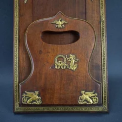 French Empire Brass And Wood Expandable Bookshelf Sliding Bookends Book Rack -Storage Furniture Sales 2024 french empire brass and wood expandable bookshelf sliding bookends book rack 0 7