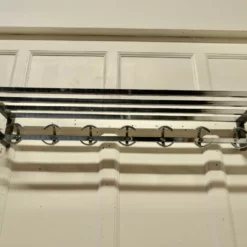 Unknown French Retro Long Chrome Hat And Coat Rack