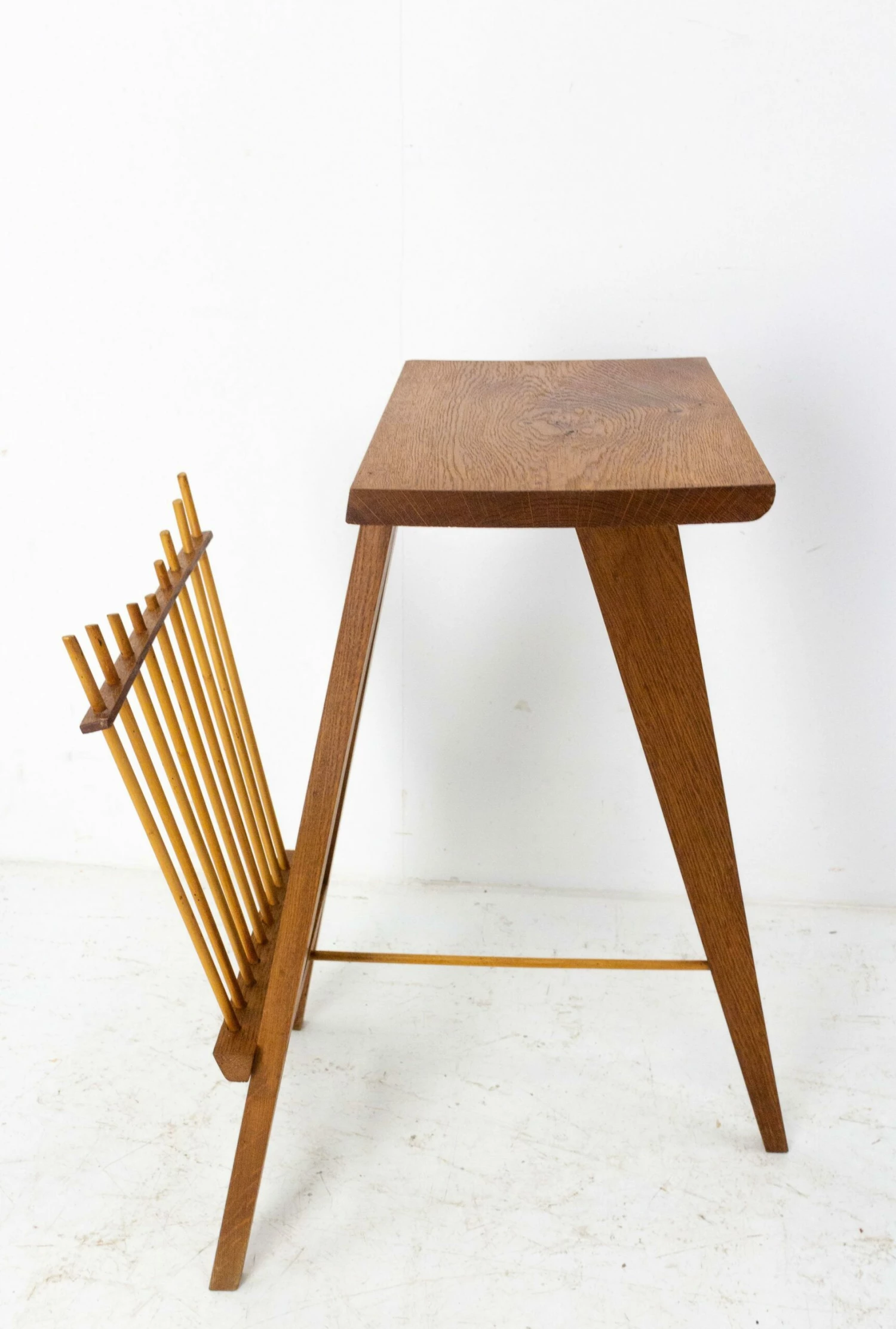 Unknown French Side Table And Magazine Rack Stand In The Pierre Jeanneret Style C. 1960 7 Unknown French Side Table And Magazine Rack Stand In The Pierre Jeanneret Style C. 1960 - Image 7