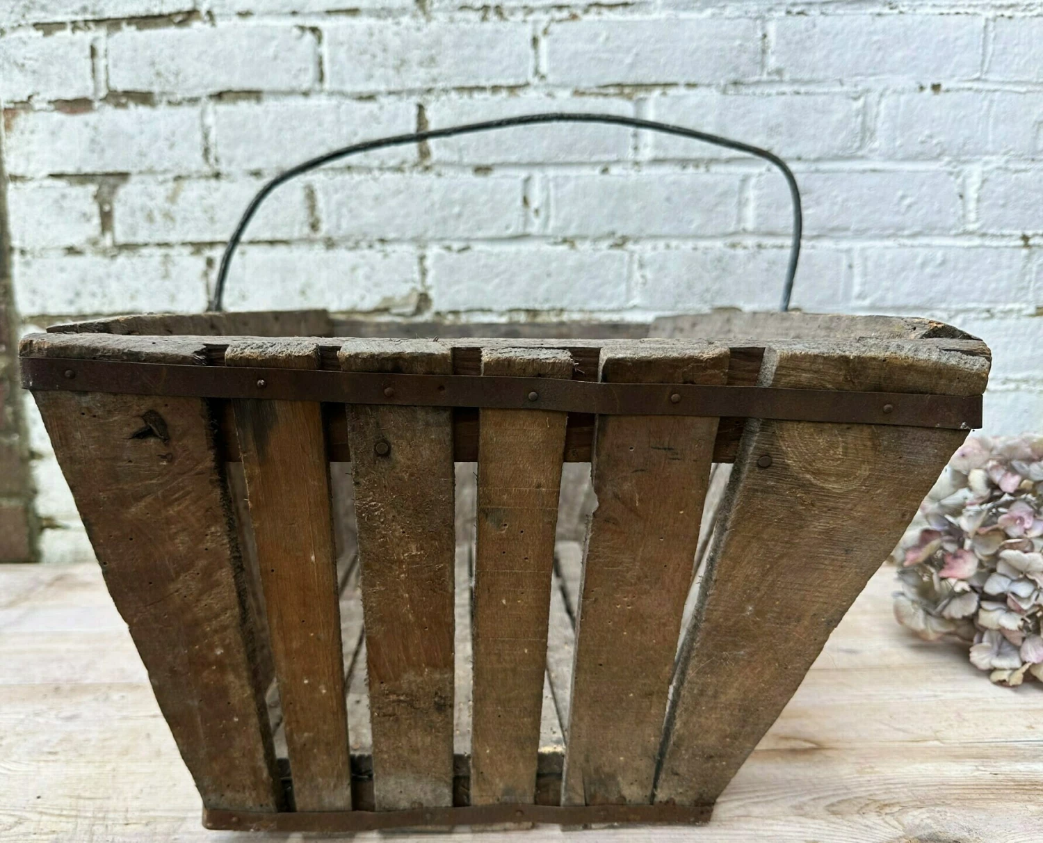 Unknown French Vintage Wooden Fruit Basket, Log Basket, Vintage Home, Vintage Decor - Image 3