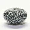 Unknown Gather | Black And White Medium Half Cut Woven Basket