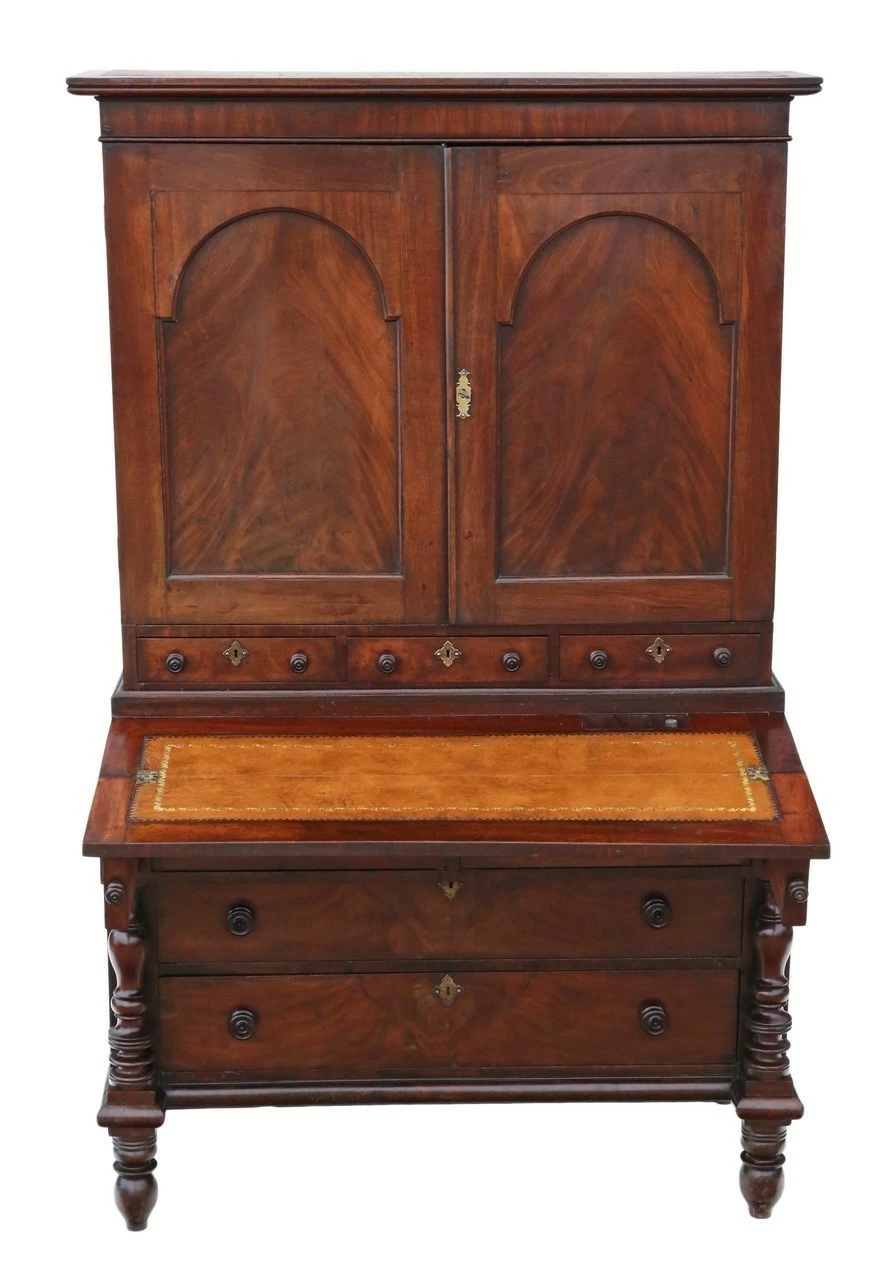 Georgian Mahogany Housekeeper's Cupboard Secretaire 2 Georgian Mahogany Housekeeper's Cupboard Secretaire - Image 2