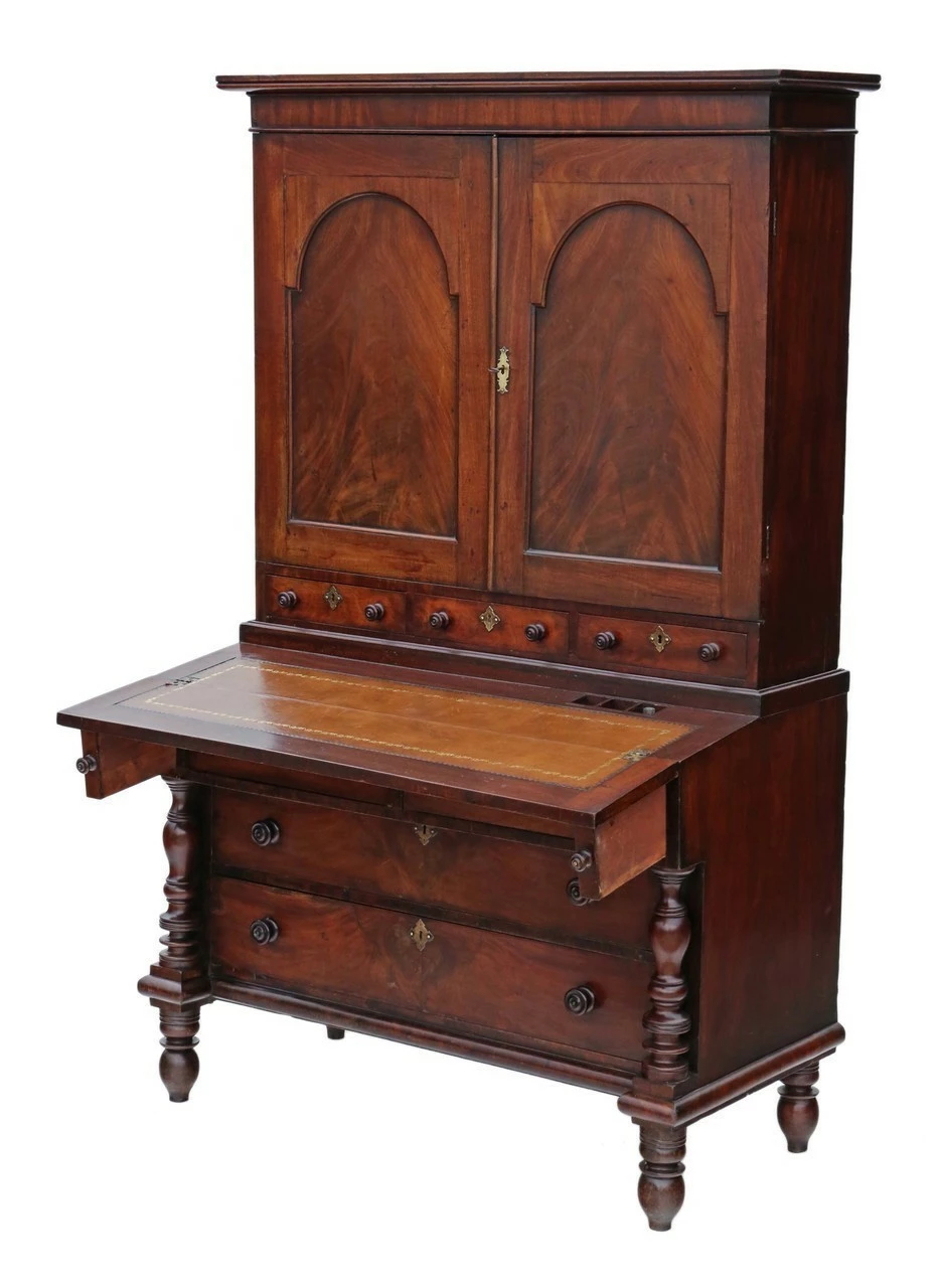 Georgian Mahogany Housekeeper's Cupboard Secretaire 8 Georgian Mahogany Housekeeper's Cupboard Secretaire - Image 8