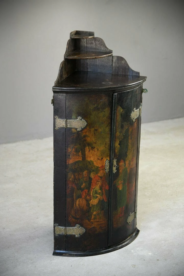 Unknown Georgian Painted Corner Cupboard 2 Unknown Georgian Painted Corner Cupboard - Image 2