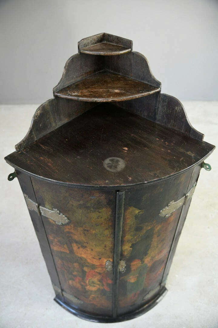 Unknown Georgian Painted Corner Cupboard 5 Unknown Georgian Painted Corner Cupboard - Image 5