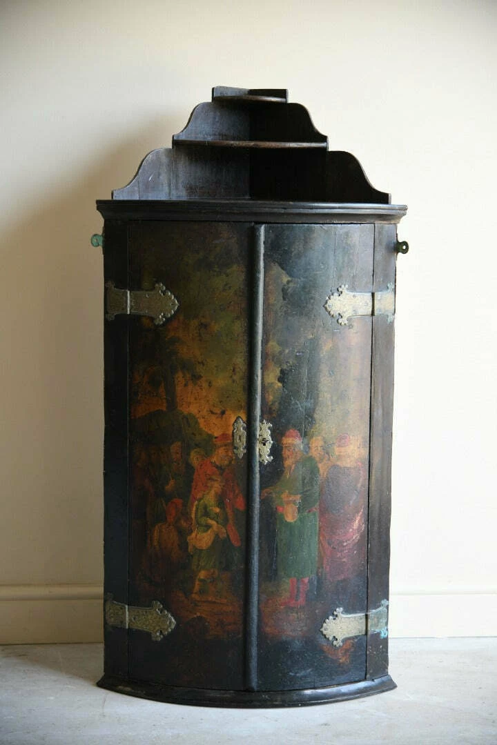 Unknown Georgian Painted Corner Cupboard 1 Unknown Georgian Painted Corner Cupboard