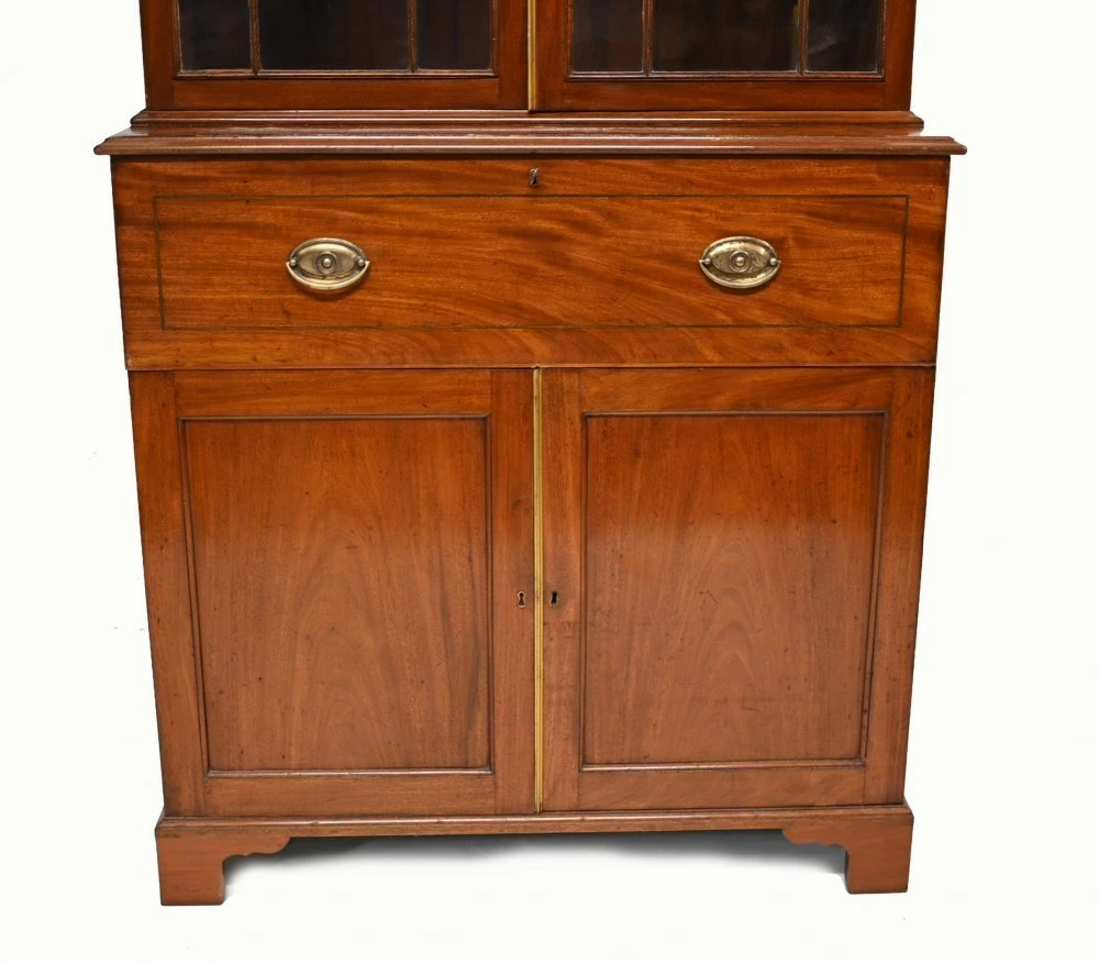 Unknown Georgian Secretaire Bookcase Desk Mahogany 1800 2 Unknown Georgian Secretaire Bookcase Desk Mahogany 1800 - Image 2