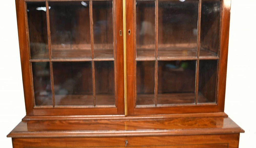 Unknown Georgian Secretaire Bookcase Desk Mahogany 1800 4 Unknown Georgian Secretaire Bookcase Desk Mahogany 1800 - Image 4