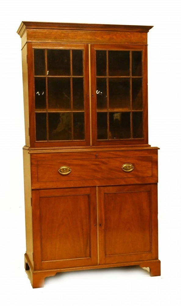 Unknown Georgian Secretaire Bookcase Desk Mahogany 1800 5 Unknown Georgian Secretaire Bookcase Desk Mahogany 1800 - Image 5