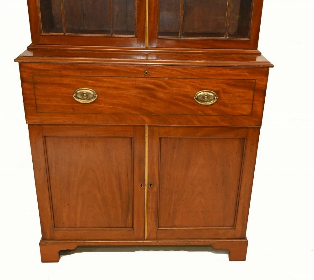 Unknown Georgian Secretaire Bookcase Desk Mahogany 1800 7 Unknown Georgian Secretaire Bookcase Desk Mahogany 1800 - Image 7