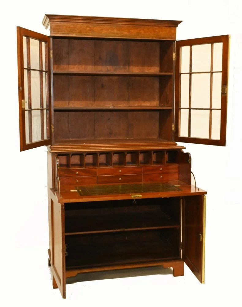 Unknown Georgian Secretaire Bookcase Desk Mahogany 1800 8 Unknown Georgian Secretaire Bookcase Desk Mahogany 1800 - Image 8