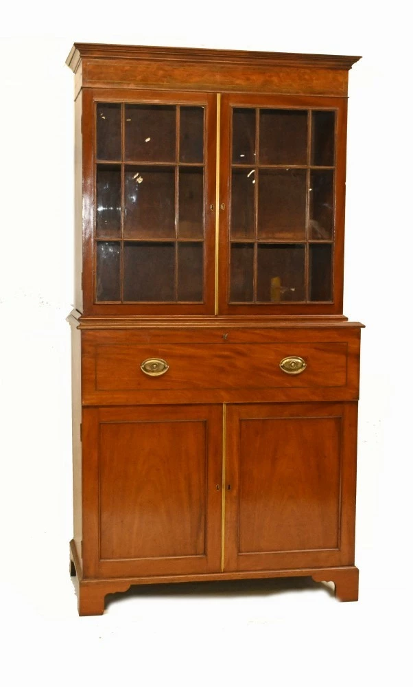 Unknown Georgian Secretaire Bookcase Desk Mahogany 1800 1 Unknown Georgian Secretaire Bookcase Desk Mahogany 1800