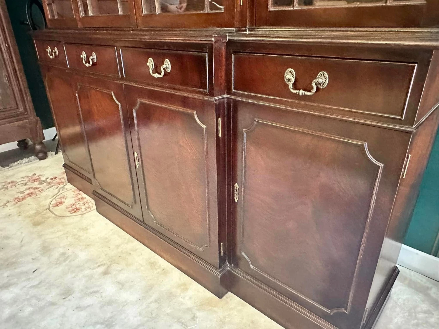 Unknown Georgian Style Mahogany Breakfront Library Bookcase 12 Unknown Georgian Style Mahogany Breakfront Library Bookcase - Image 12