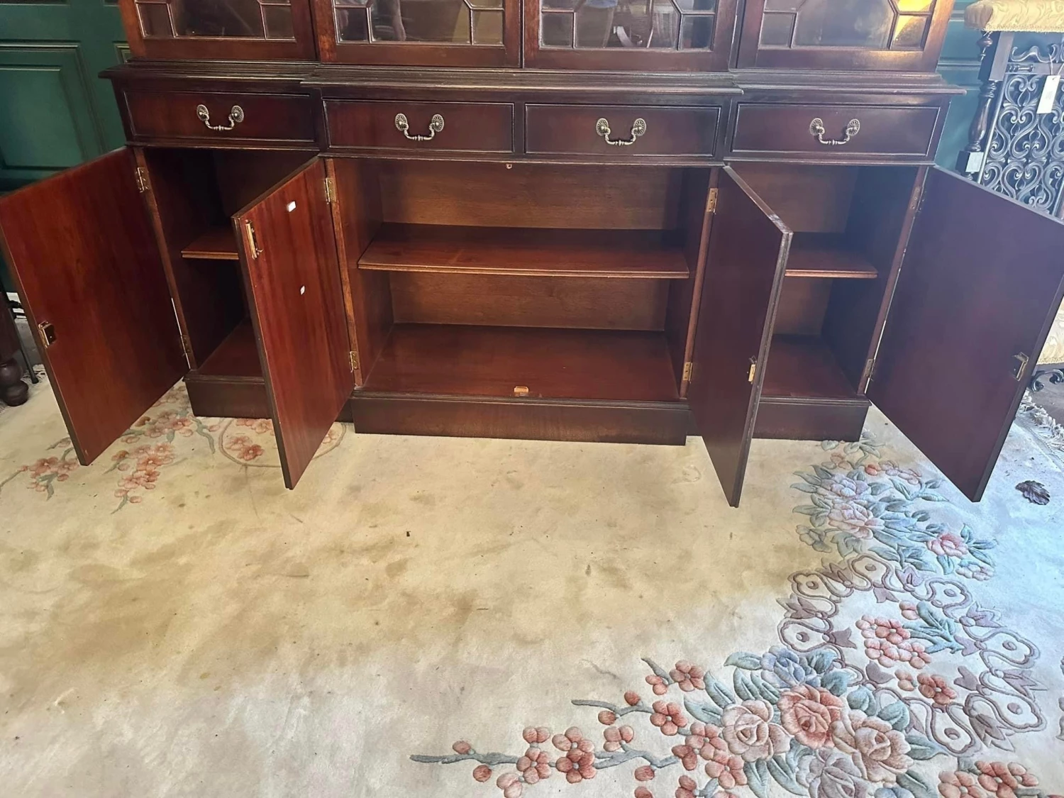 Unknown Georgian Style Mahogany Breakfront Library Bookcase 5 Unknown Georgian Style Mahogany Breakfront Library Bookcase - Image 5