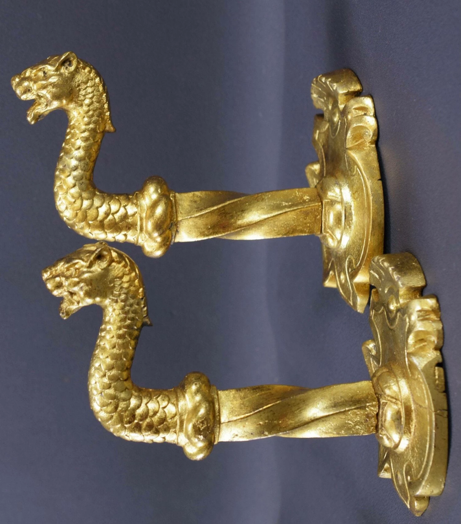 Unknown Gilt Bronze Panther Holdbacks Drapery Tie Back Curtain Holder Wall Hooks 6 Unknown Gilt Bronze Panther Holdbacks Drapery Tie Back Curtain Holder Wall Hooks - Image 6