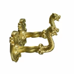 Unknown Gilt Bronze Panther Holdbacks Drapery Tie Back Curtain Holder Wall Hooks