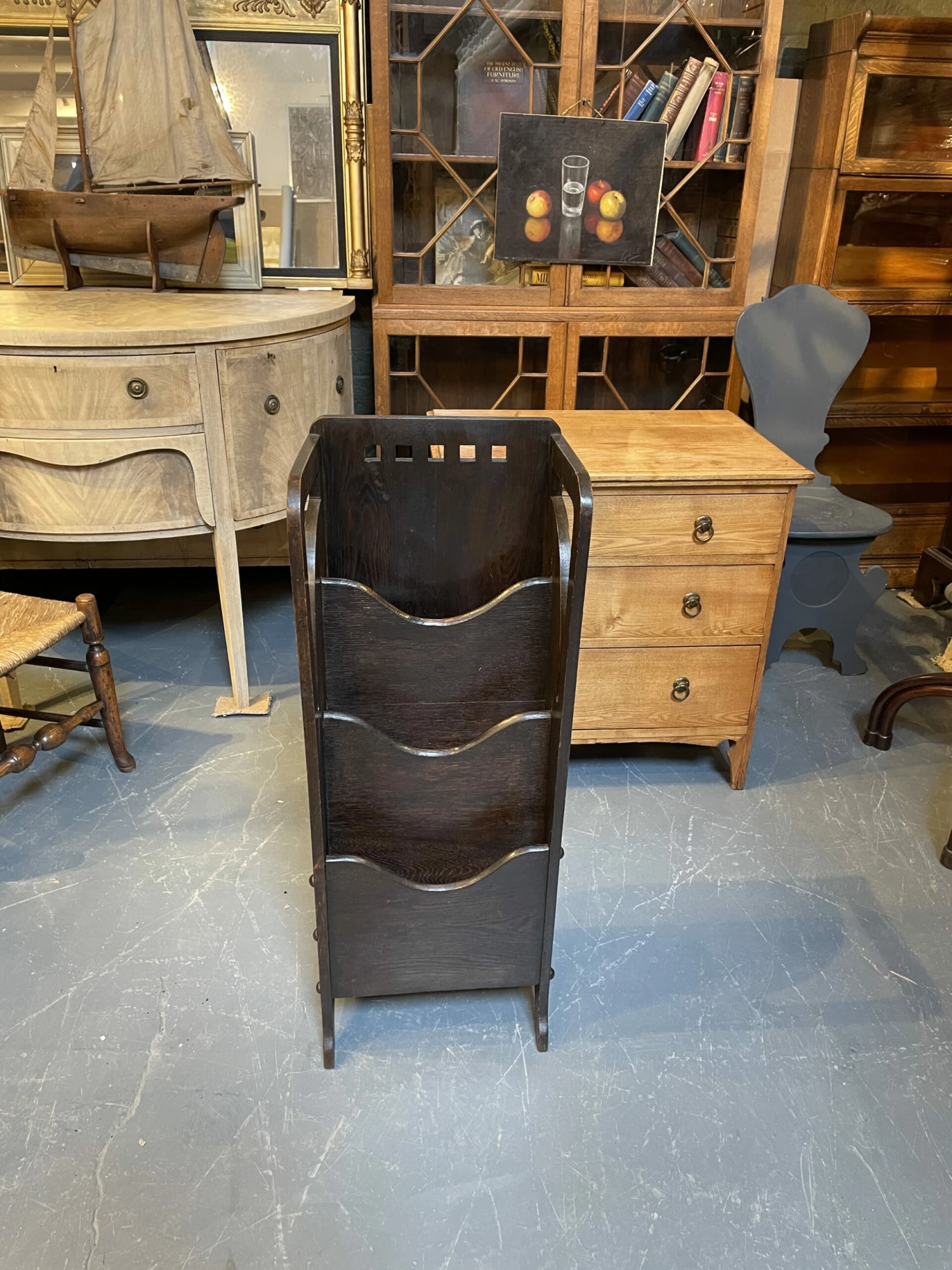 Glasgow School Ebonised Magazine Newspaper Rack 7 Glasgow School Ebonised Magazine Newspaper Rack - Image 7