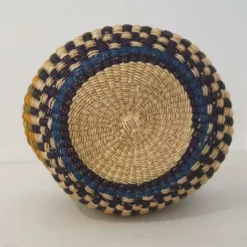 Hand Woven Bolga Basket With Black Leather Handle From Ghana -Storage Furniture Sales 2024 hand woven bolga basket with black leather handle from ghana 0 5