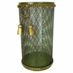 Hollywood Regency Gilded Metal Umbrella Stand By Li Puma, Firenze, Italy, 1950s