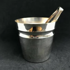 Ice Bucket Silver Plated Cooler Vintage Art Deco Cart Bar Bartender Vintage Cocktail Party Table Bar Accesories Christmas Gift For Him