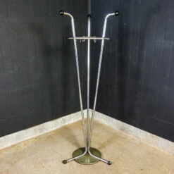Unknown Industrial Standing Coat Rack Chrome 1960s