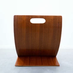 Unknown Italian Mid Century Modern Wooden Magazine Rack -Storage Furniture Sales 2024 italian mid century modern wooden magazine rack 0 5 scaled