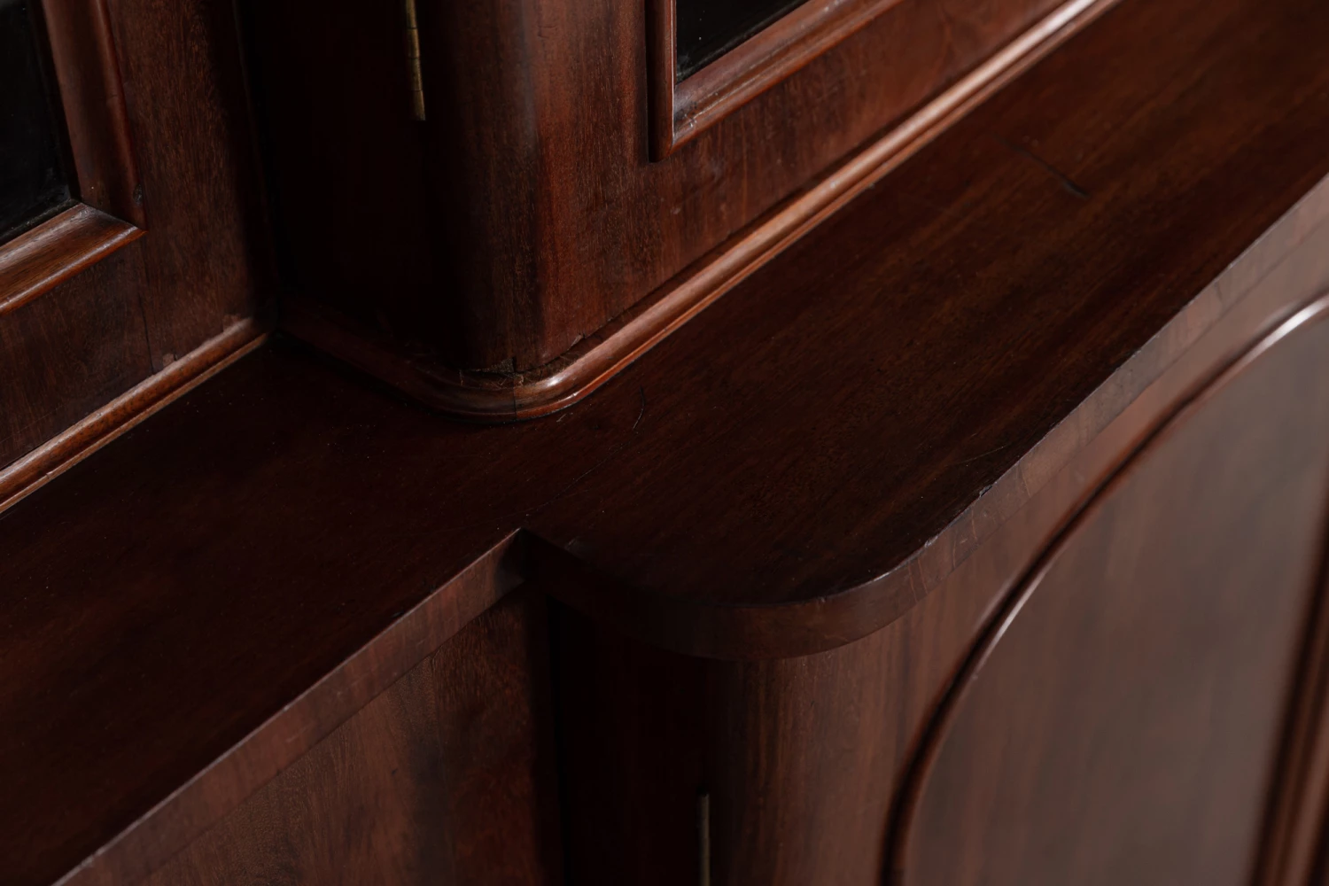 Large 19thc English Mahogany Glazed Breakfront Bookcase 12 Large 19thc English Mahogany Glazed Breakfront Bookcase - Image 12