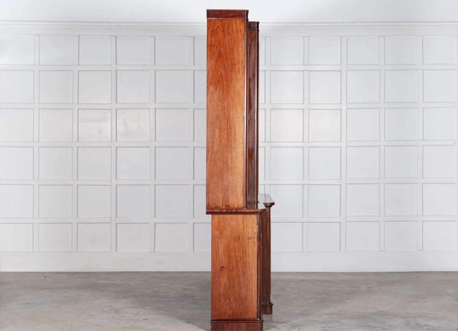 Large 19thc English Mahogany Glazed Breakfront Bookcase 10 Large 19thc English Mahogany Glazed Breakfront Bookcase - Image 10