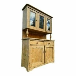 Unknown Large Antique Pine Glazed Top Kitchen Farmhouse Dresser -Storage Furniture Sales 2024 large antique pine glazed top kitchen farmhouse dresser sku98545395 0 1