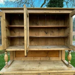 Unknown Large Antique Pine Glazed Top Kitchen Farmhouse Dresser -Storage Furniture Sales 2024 large antique pine glazed top kitchen farmhouse dresser sku98545395 0 12