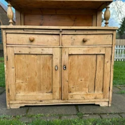 Unknown Large Antique Pine Glazed Top Kitchen Farmhouse Dresser -Storage Furniture Sales 2024 large antique pine glazed top kitchen farmhouse dresser sku98545395 0 3