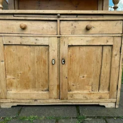 Unknown Large Antique Pine Glazed Top Kitchen Farmhouse Dresser -Storage Furniture Sales 2024 large antique pine glazed top kitchen farmhouse dresser sku98545395 0 7