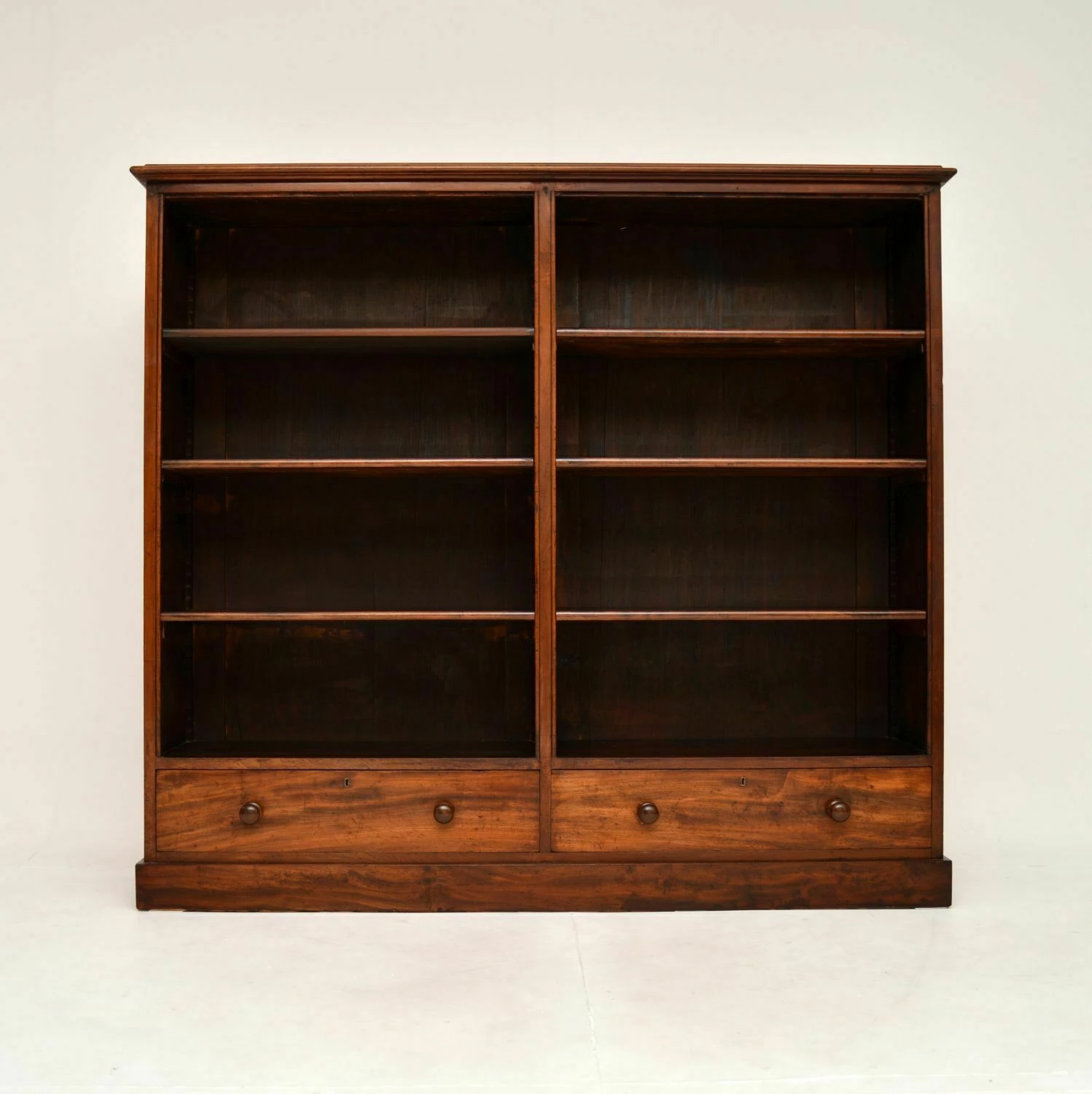 Unknown Large Antique Victorian Mahogany Open Bookcase 2 Unknown Large Antique Victorian Mahogany Open Bookcase - Image 2