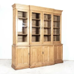 Large English Pine Glazed Breakfront Bookcase -Storage Furniture Sales 2024 large english pine glazed breakfront bookcase sku52654012 0 2