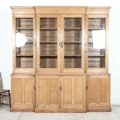 Large English Pine Glazed Breakfront Bookcase -Storage Furniture Sales 2024 large english pine glazed breakfront bookcase sku52654012 0 4