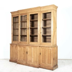 Large English Pine Glazed Breakfront Bookcase -Storage Furniture Sales 2024 large english pine glazed breakfront bookcase sku52654012 0 5