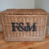 Large F & M Wicker Storage Basket Fortnum & Mason With Handles