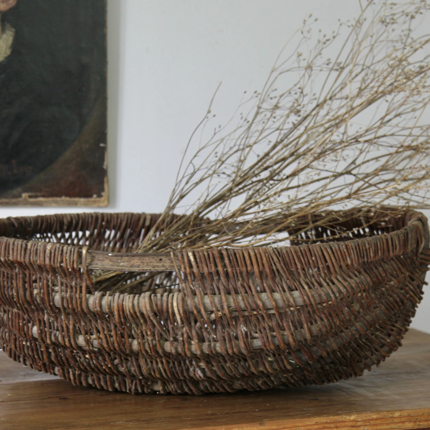 Unknown Large French Wicker Harvest Basket, Circa 1900 2 Unknown Large French Wicker Harvest Basket, Circa 1900 - Image 2