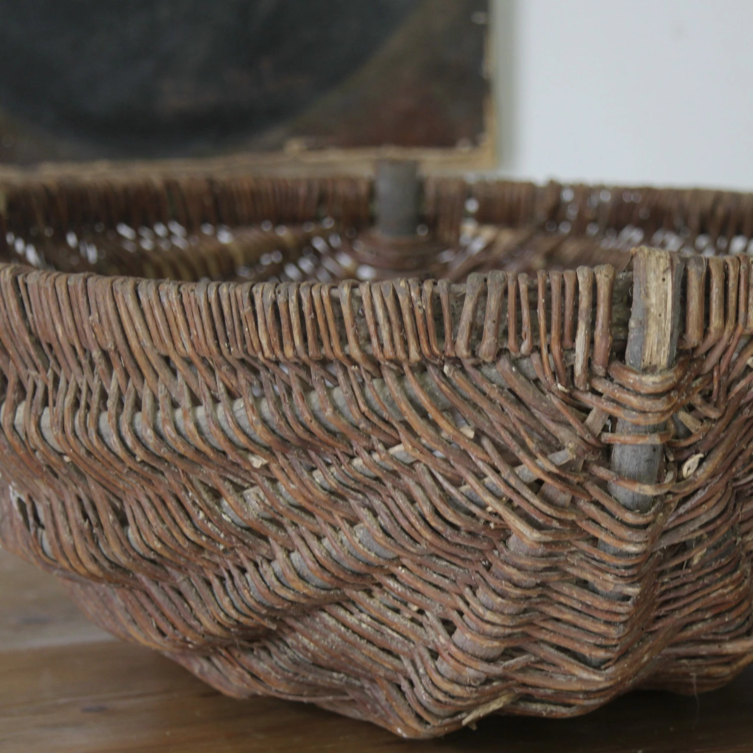 Unknown Large French Wicker Harvest Basket, Circa 1900 3 Unknown Large French Wicker Harvest Basket, Circa 1900 - Image 3