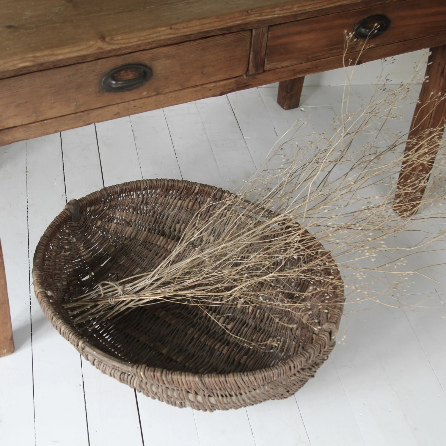 Unknown Large French Wicker Harvest Basket, Circa 1900 8 Unknown Large French Wicker Harvest Basket, Circa 1900 - Image 8