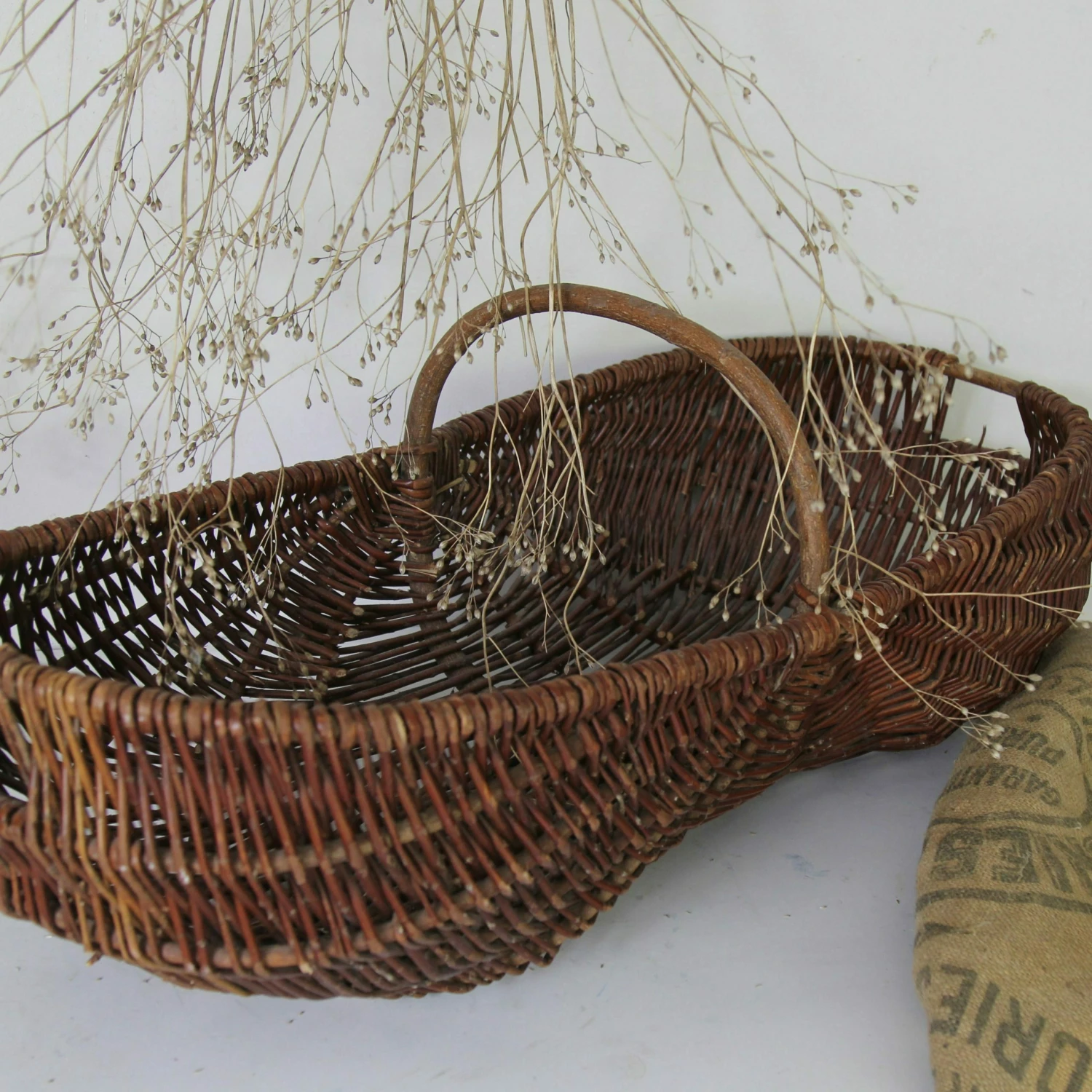 Large French Wicker Harvest Basket 3 Large French Wicker Harvest Basket - Image 3